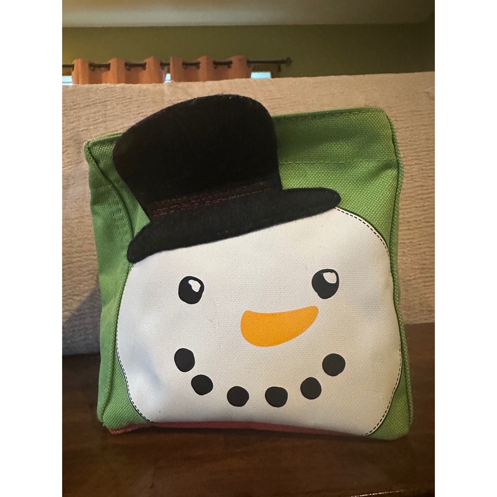 Thirty-One Snowman Littles Carry-All Caddy Green Red Holiday Gift Bag Organizer